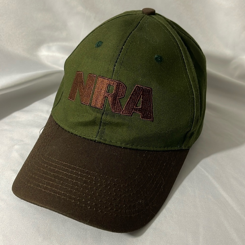 NRA Olive Green & Brown One Size Unisex Adjustable Strapback Baseball Cap Rifle
